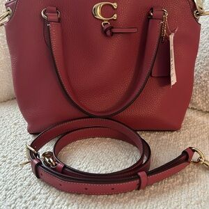 Coach Remi Satchel Rouge Leather NWT